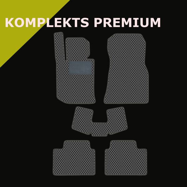 Ietilpst 5 gb eva paklājiņi ar stiprinājumiem un papēdi. 5 paklājiņš ir tunelim aizmugurē.